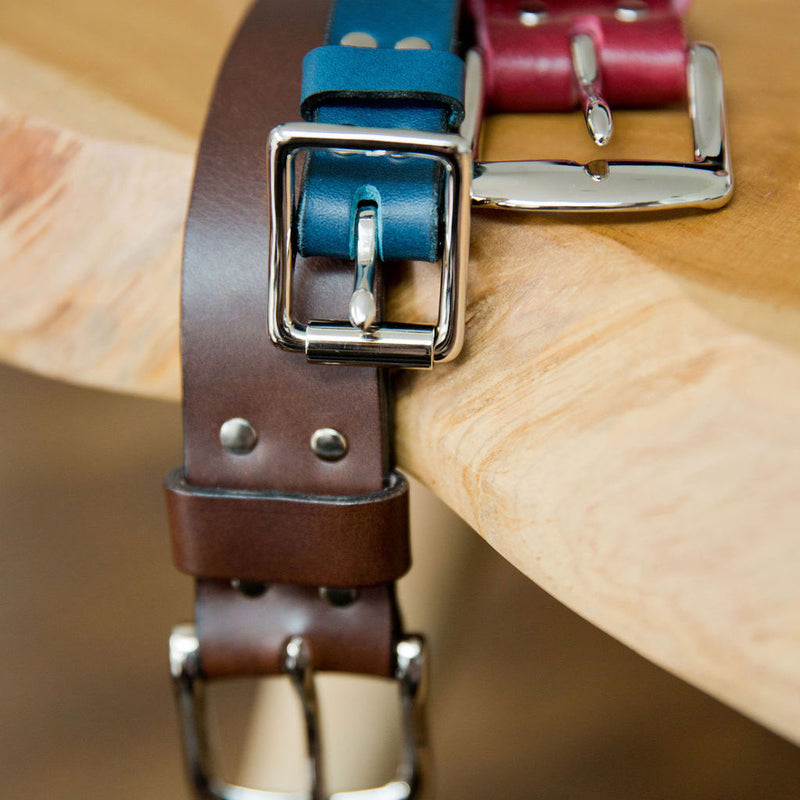 Belt in Foresta Brown with nickel plated buckle