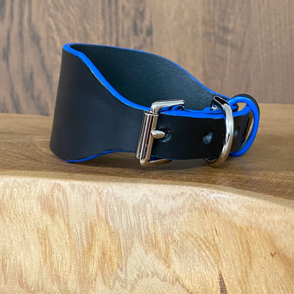 Black Sighthound Collar with Navy Blue edge