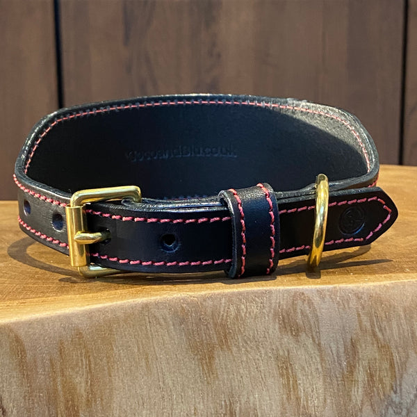 Hand Stitched Sighthound Collar in Black