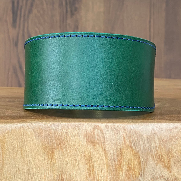 Hand Stitched Sighthound Collar in bottle Green