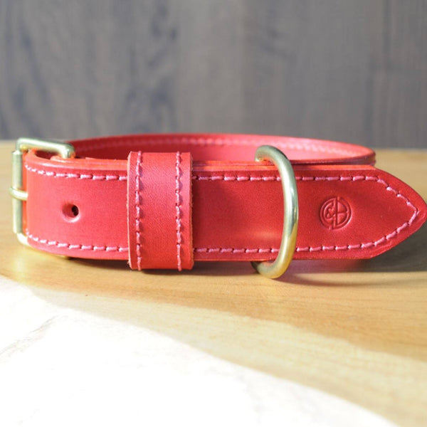 Hand Stitched Coco Classic Collar in Red