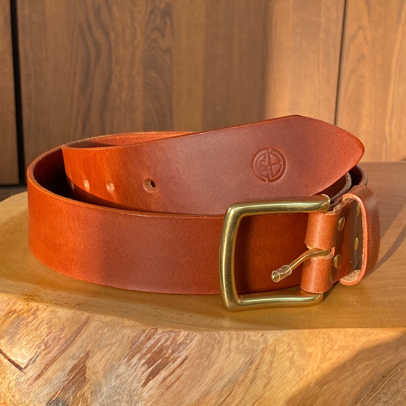 Edge Painted Belt in Tan