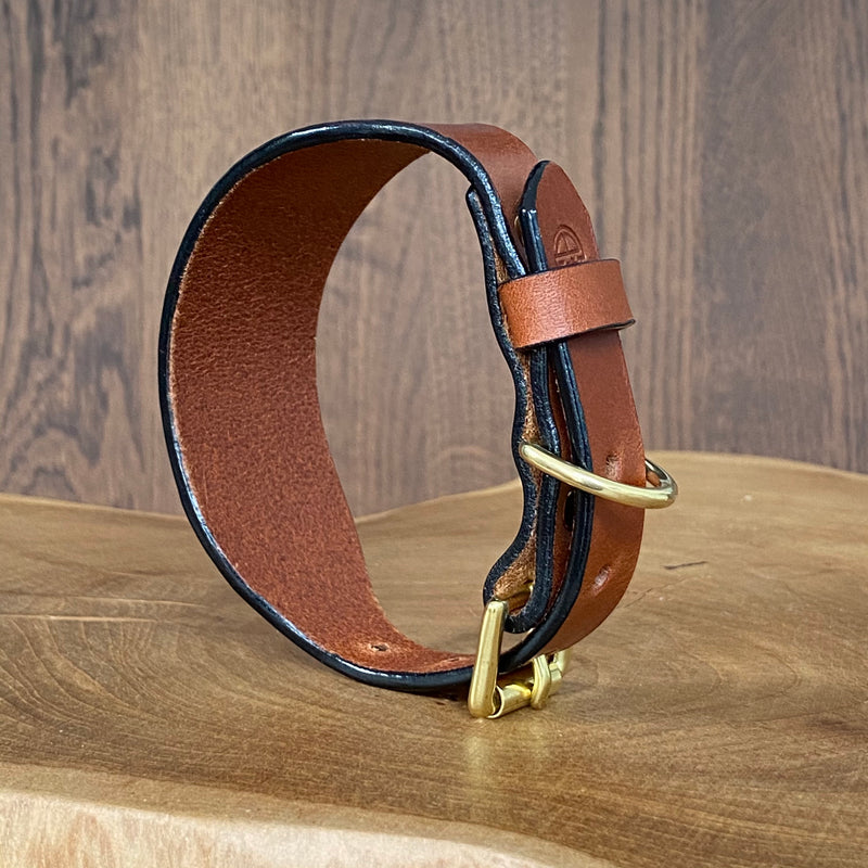 Edge Painted Sighthound Collar in Tan