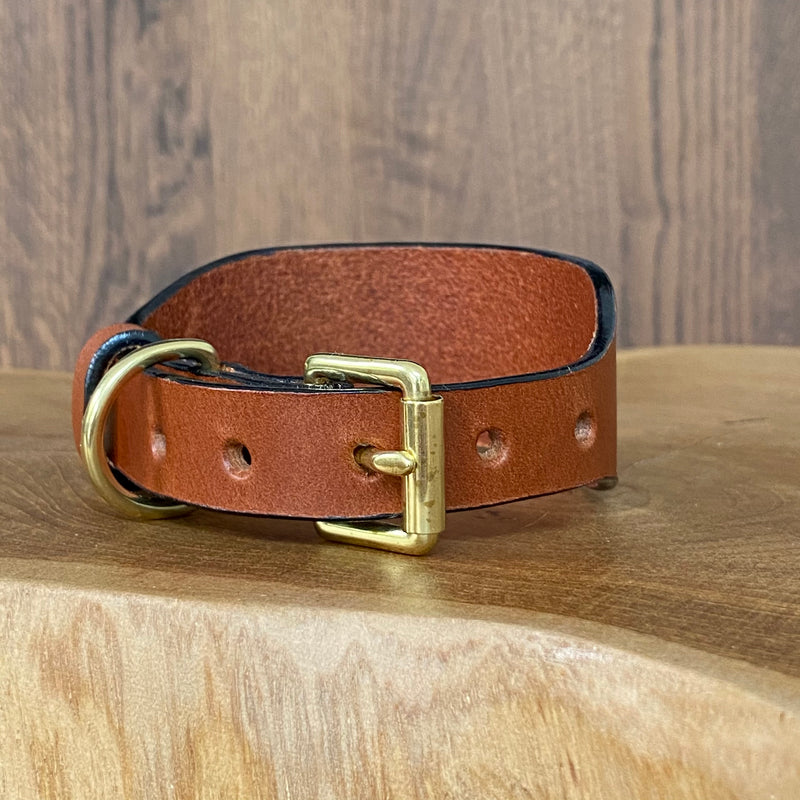 Edge Painted Sighthound Collar in Tan