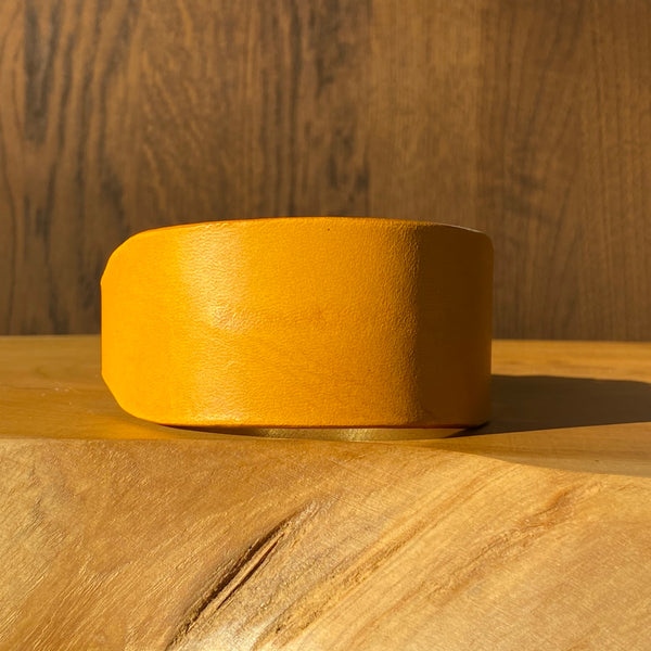 Hand Stitched Sighthound Collar in Mustard Yellow