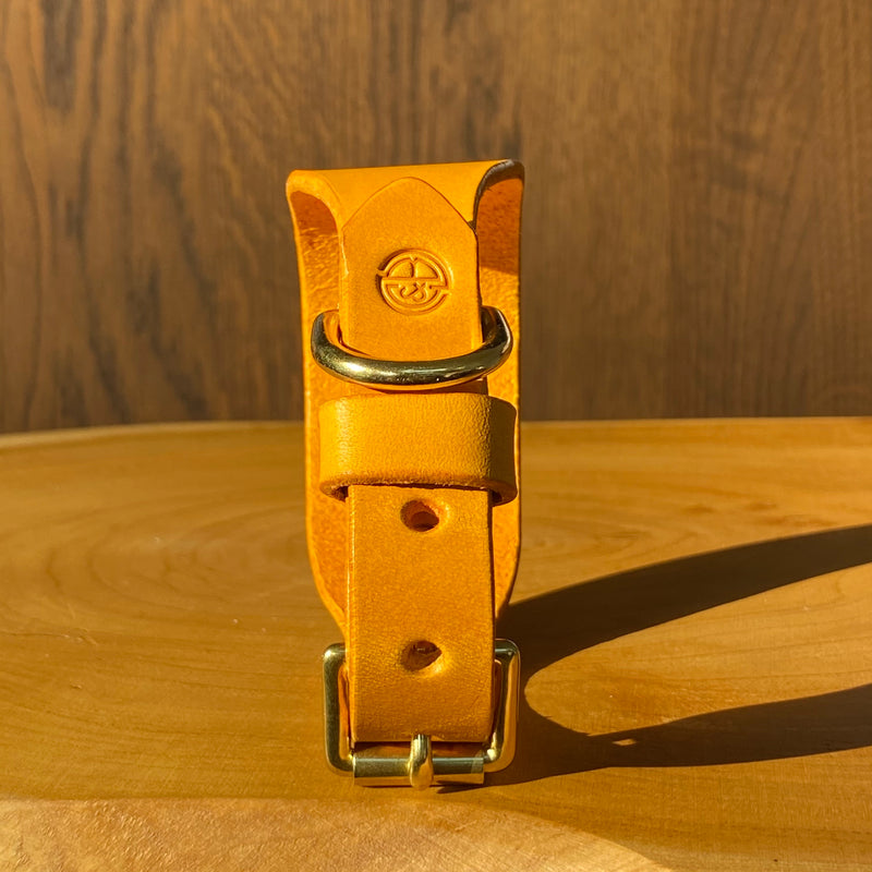 Hand Stitched Sighthound Collar in Mustard Yellow