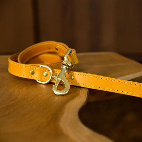 Hand Stitched Coco Classic Lead in Mustard Yellow