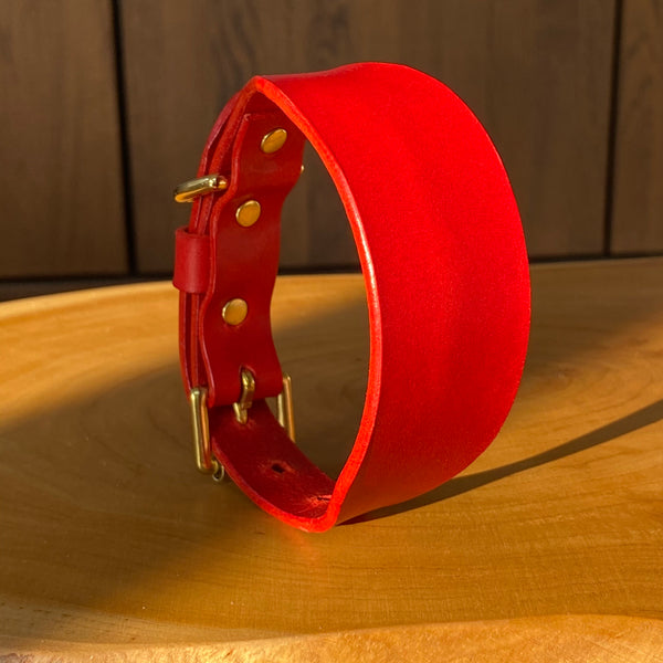 Hand Stitched Sighthound Collar in Red