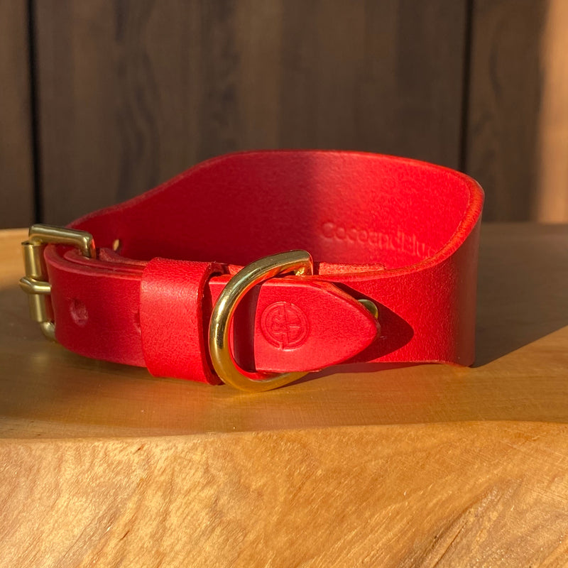 Hand Stitched Sighthound Collar in Red