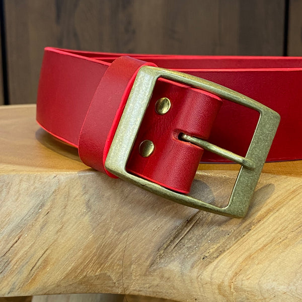 Edge Painted Belt in Red