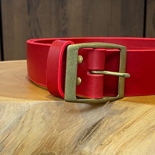 Edge Painted Belt in Red